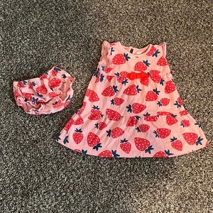 LIKE NEW-Carter’s strawberry dress 12 month